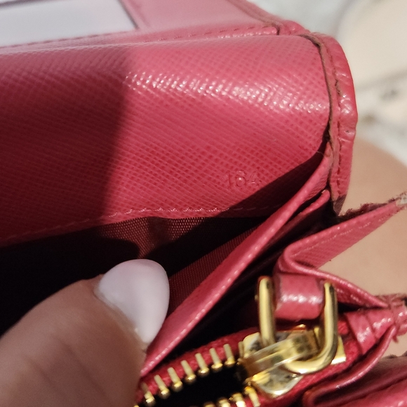 Prada Authentic saffiano leather  pink red long wallet - Picture 14 of 15